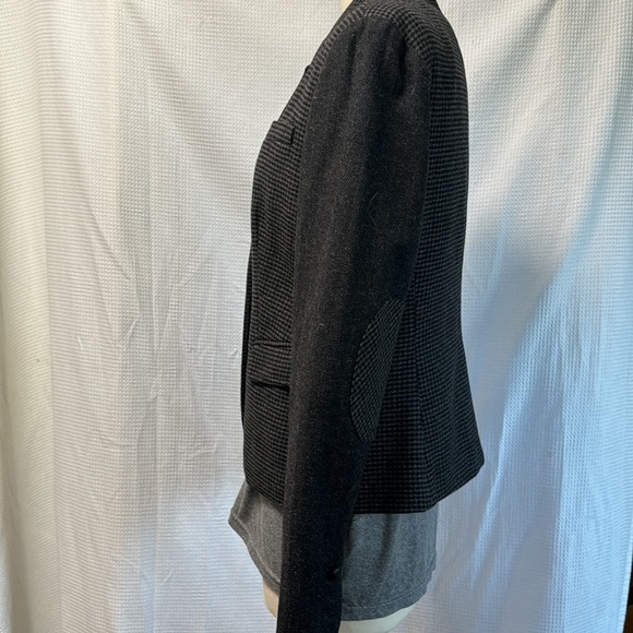 Banana Republic women’s wool poly blazer gray check size 10 - Picture 4 of 8